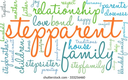 Stepparent word cloud on a white background. 