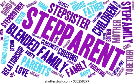 Stepparent word cloud on a white background. 