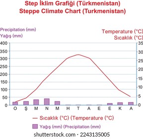 Steppe Climate Chart (Turkmenistan), illustrator