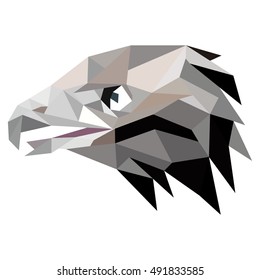 Steppe eagle. Low poly eagle. Polygonal illustration.