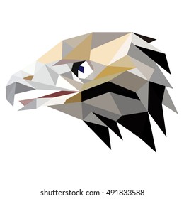 Steppe eagle. Low poly eagle. Polygonal illustration.