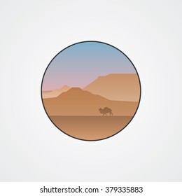 steppe landscape with camel