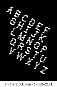 Diseño de letras del alfabeto escalonado. Ilustración vectorial.