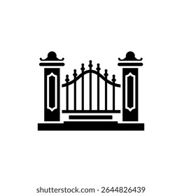 Treppentor mit geschnitzten Posts dekorativer architektonischer Eingang
