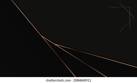 Stepped perforated element with gold outline on graphite background with space for text