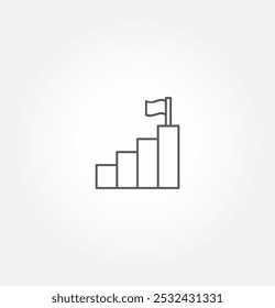 a stepped staircase with a flag at the top, symbolizing progress or achievement towards a goal.