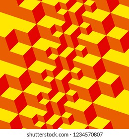 stepped structure in three dimensions in warm colors editable vector