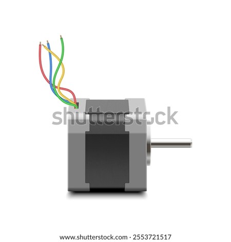 Stepper motor isolated on white background.