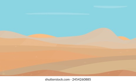 steppes landscape vector flat background