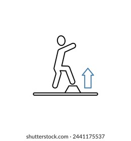 icono de línea de concepto de paso. Ilustración de elemento simple. diseño de símbolo de esquema de concepto de paso.