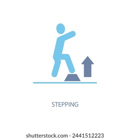 stepping concept line icon. Simple element illustration. stepping concept outline symbol design.