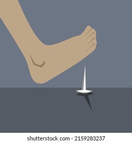 Stepping on nail clip art