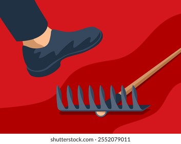 Stepping on the same rake over and over again metaphor. Doing the same thing in the exact same way while expecting different results.