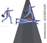 stepping on someone else to cross the bridge, This is a set of commercial illustrations, easy to modify, infinitely magnified


