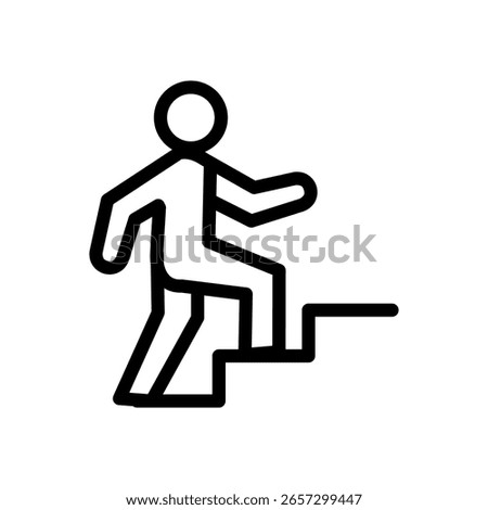 Stepping on The Stairs Icon Human Activity Line Style Vector