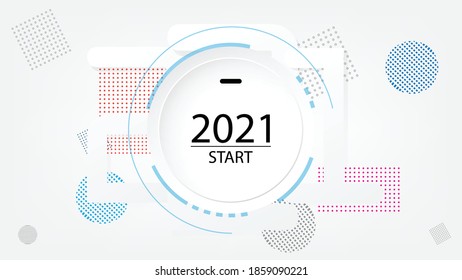 Pasar por la fecha de inicio del año nuevo 2021 fondo blanco
