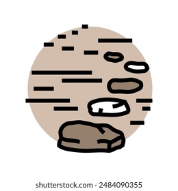Vektorgrafik des Farbsymbols für den Fortschritt der Schrittsteine. Fortschrittszeichen für die Schrittsteine. Isolierte Symboldarstellung