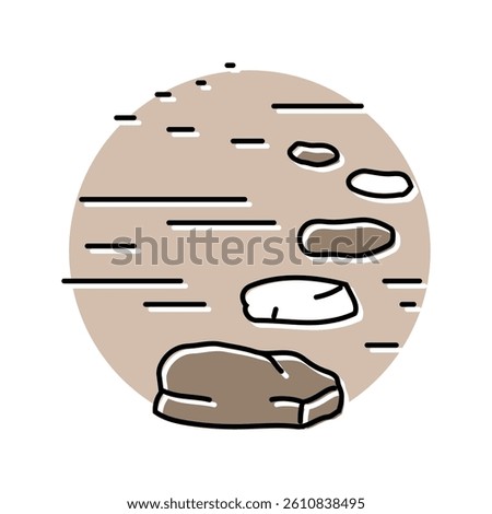 stepping stones progress color icon vector. stepping stones progress sign. isolated symbol illustration