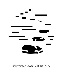 stepping stones progress glyph icon vector. stepping stones progress sign. isolated symbol illustration