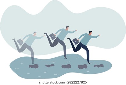 Stepping stones to success, progress or milestone pathway to achieve target,life situation and activities.