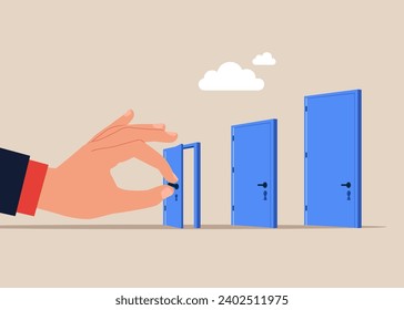 Steps to achieve goal, strategy. Career growth and development. Vector illustration
