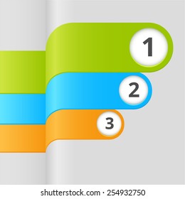 Steps banner. Information panel. Isolated on gray background. With space for text. Vector illustration.