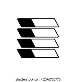 Steps black and white icon. Geometric figure