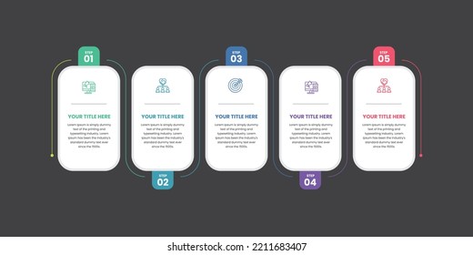 Steps business data visualization timeline process infographic design with icons. Infographic design template with place for your data.