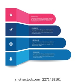 Pasos para la visualización de datos empresariales tiempo de proceso diseño de plantillas infográficas con iconos	