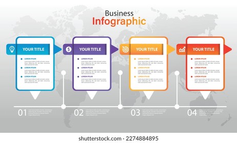 Steps business data visualization timeline process infographic template design with Gradient