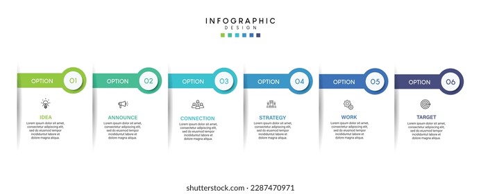 Steps business data visualization timeline process infographic template design with icons
