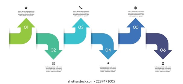 Steps business data visualization timeline process infographic template design with icons
