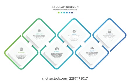 Steps business data visualization timeline process infographic template design with icons
