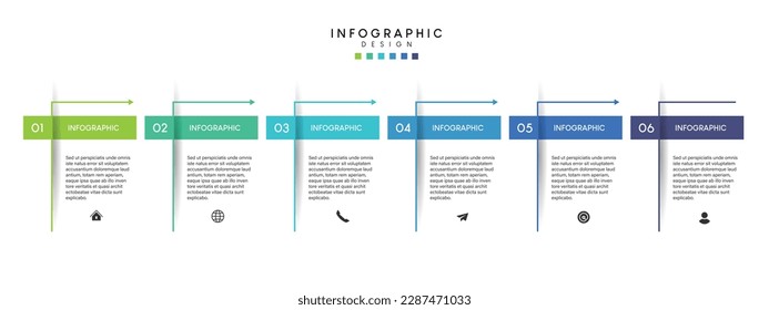 Steps business data visualization timeline process infographic template design with icons
