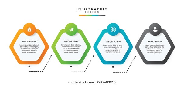 Steps business data visualization timeline process infographic template design with icons