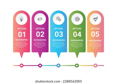 Steps business data visualization timeline process infographic template design with icons
