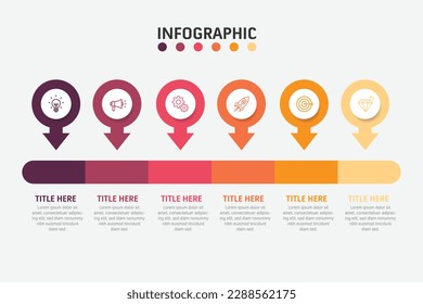 Steps business data visualization timeline process infographic template design with icons