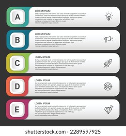 Steps business data visualization timeline process infographic template design with icons