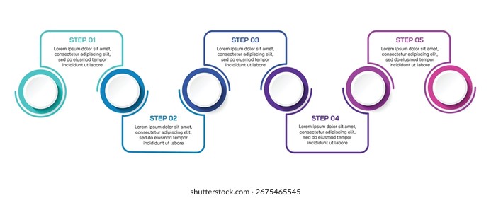 Steps business data visualization timeline process infographic template design with icons. Simple infographic design template