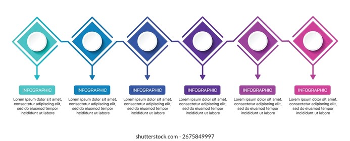 Steps business data visualization timeline process infographic template design with icons. Simple infographic design template