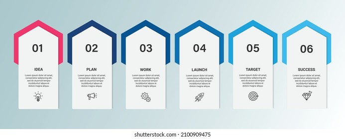 Steps business timeline infographic template design