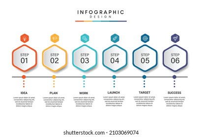 Steps business timeline infographic template design