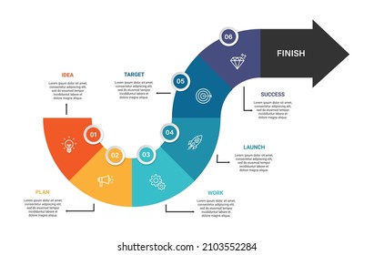 Steps business timeline infographic template design