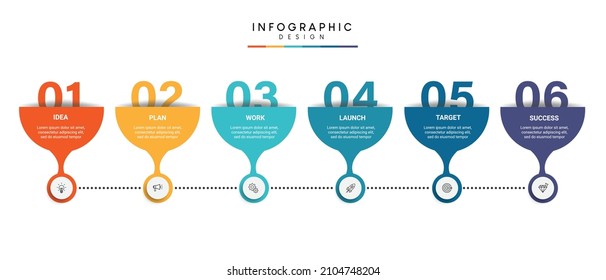 Steps business timeline infographic template design