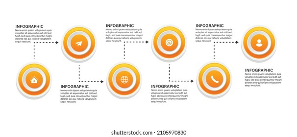 Steps business timeline process infographic template design with icons