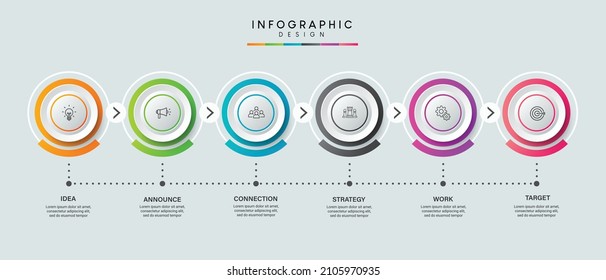 Steps business timeline process infographic template design with icons