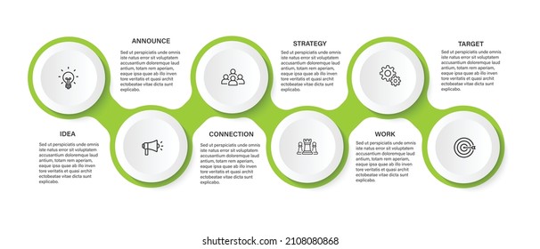 Steps business timeline process infographic template design with icons