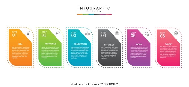 Steps business timeline process infographic template design with icons