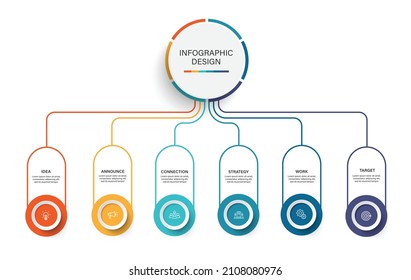 Steps business timeline process infographic template design with icons