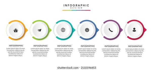 Steps business timeline process infographic template design with icons